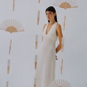 Paloma Wool Atalaia Silk Midi in Off White (EU 34)